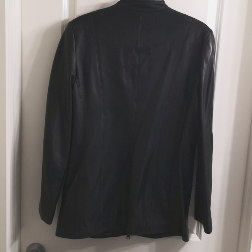 Danier Italian Leather Zip Up Tunic Length Fall Jacket Size S Buttery Soft - Picture 9 of 15